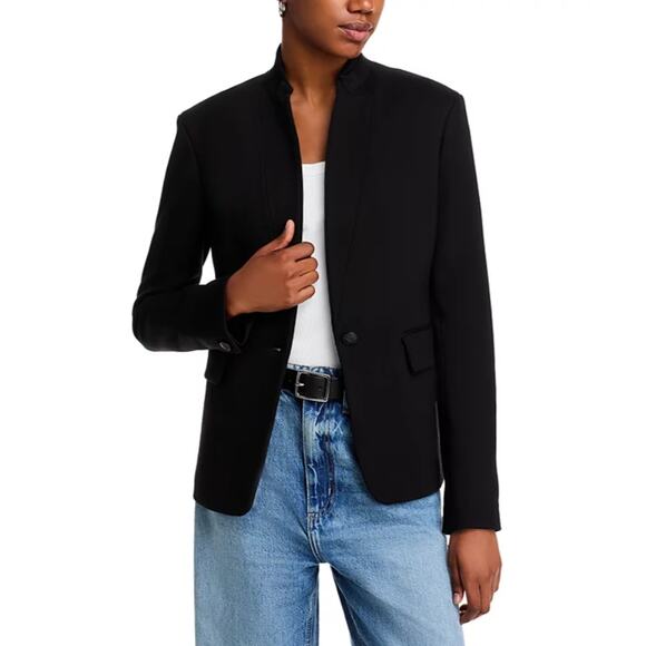 RAG & BONE BLAZER WOMENS SIZE 6 LUCY PONTE STRETCH TWILL BLACK NEW - Picture 1 of 15